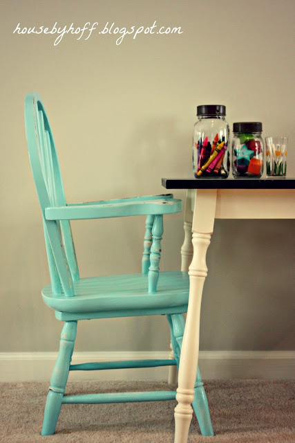 DIY Chalkboard Table via housebyhoff.com