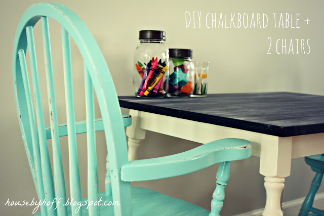 DIY Chalkboard Table via housebyhoff.com