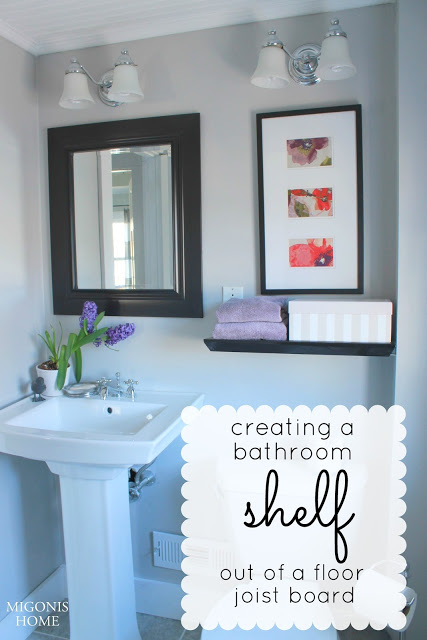 Creating a bathroom shelf poster.