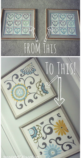 how to make DIY fabric wall art via housebyhoff.com