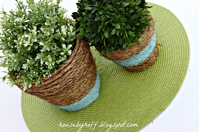 how to make rope wrapped pots via housebyhoff.com