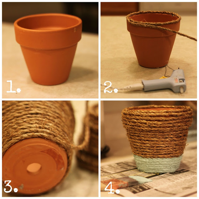 how to make rope wrapped pots via housebyhoff.com