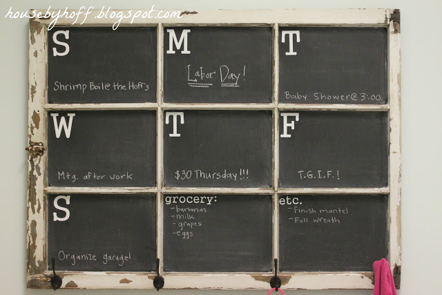 how to make a chalkboard window calendar via housebyhoff.com