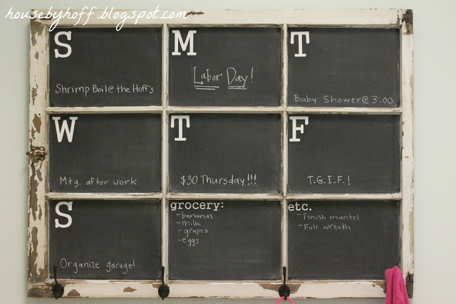 how to make a chalkboard calendar via housebyhoff.com how to make a chalkboard window calendar via housebyhoff.com