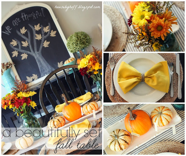 A beautifully set fall table poster.