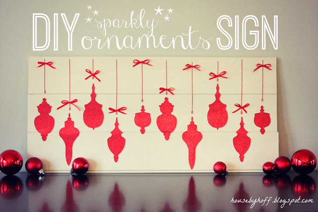 DIY sparkly ornaments sign poster.