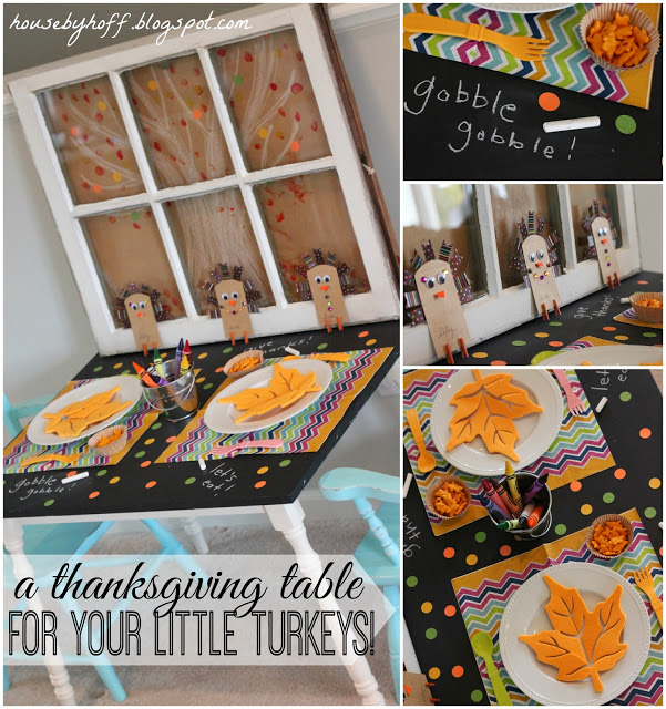 A Thanksgiving table for your little turkeys poster.