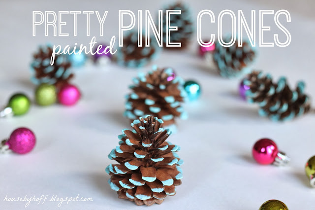 Pretty painted pine cones poster.