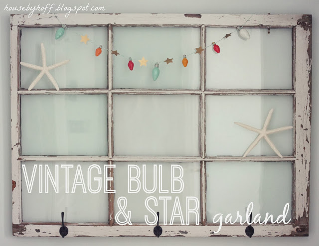 Vintage bulb and star garland poster.