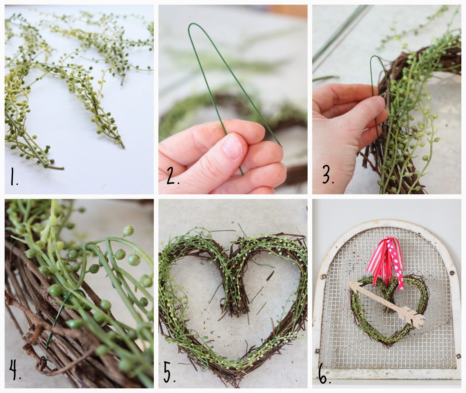 The step by step tutorial on how to put the wreath together.