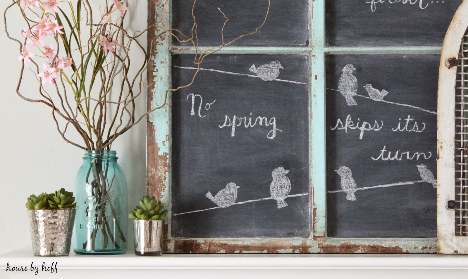 Spring Mantel via housebyhoff.com