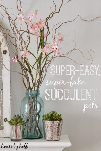 Fake Succulent Pots via housebyhoff.com