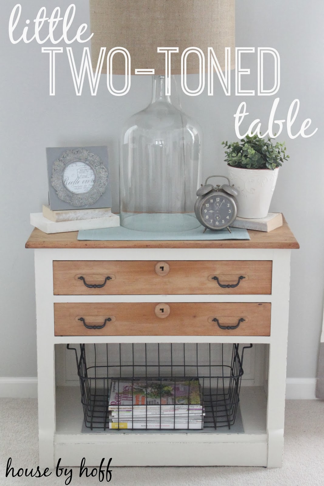 how to paint furniture via housebyhoff.com two-toned table makeover via housebyhoff.com