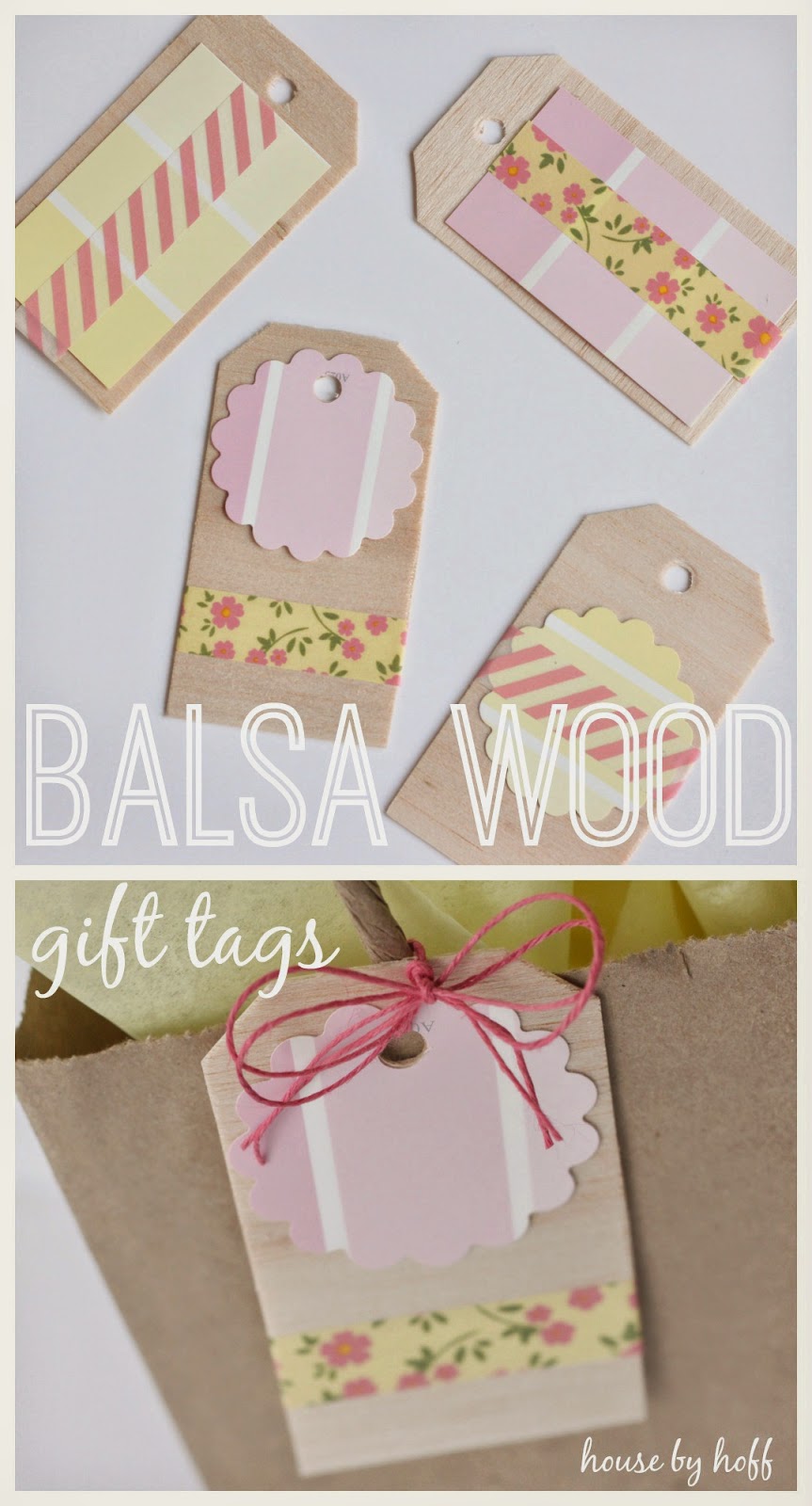 Balsa wood gift tags poster.