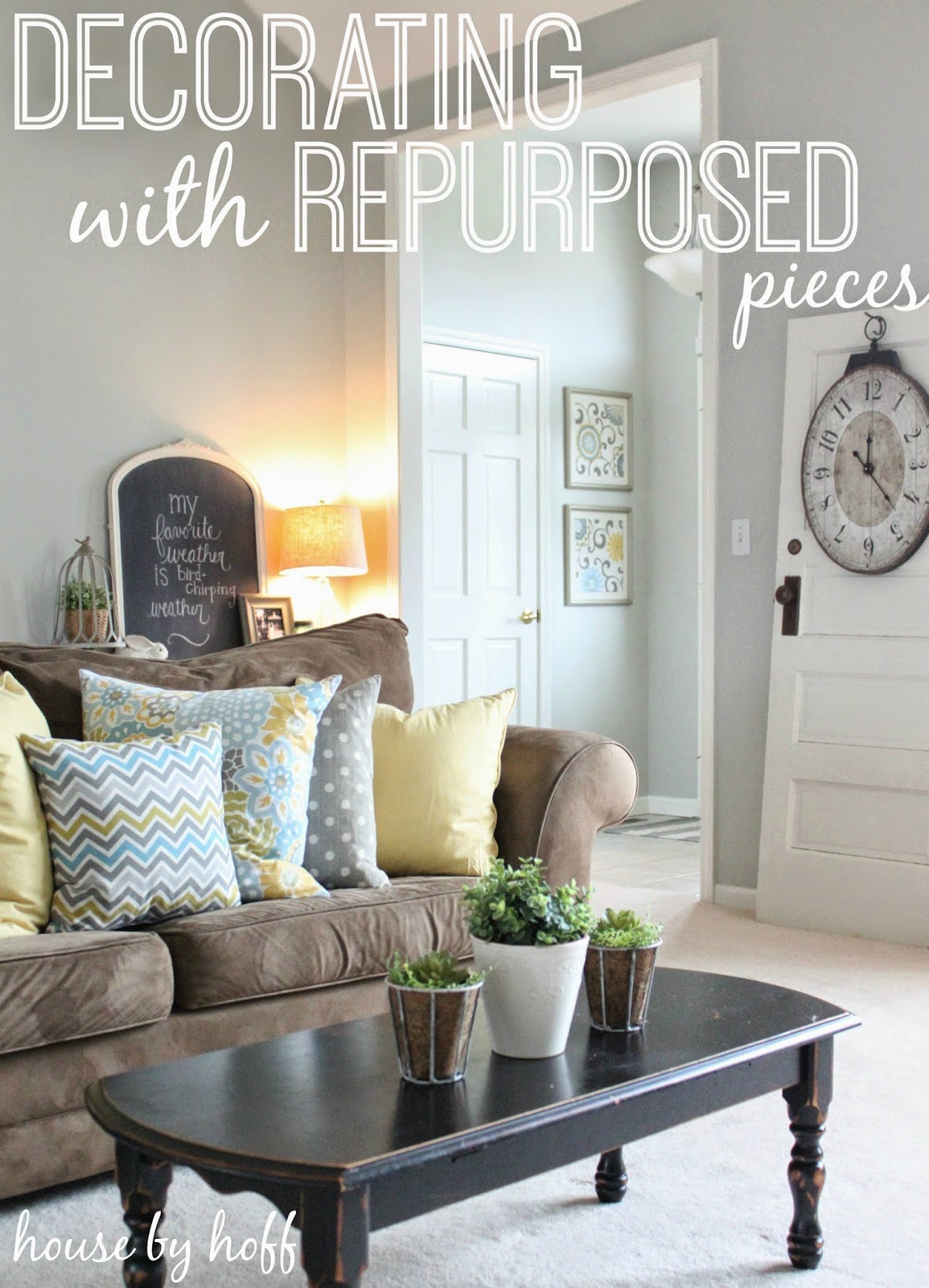 how to decorate with repurposed items via housebyhoff.com