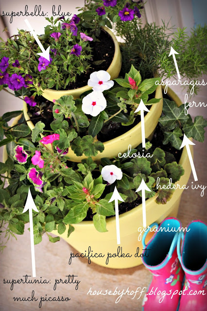 how to make a tiered summer planter via housebyhoff.com how to make a three tiered planter via housebyhoff.com