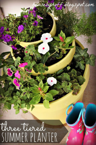 how to make a three tiered planter via housebyhoff.com