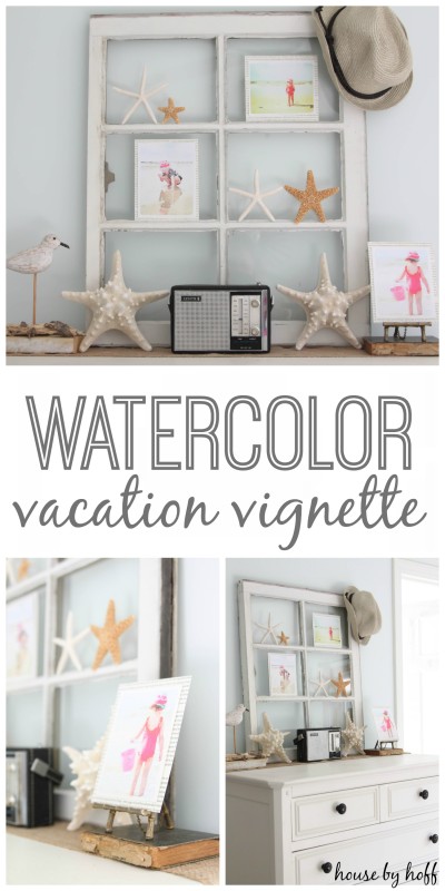 watercolor vacation vignette