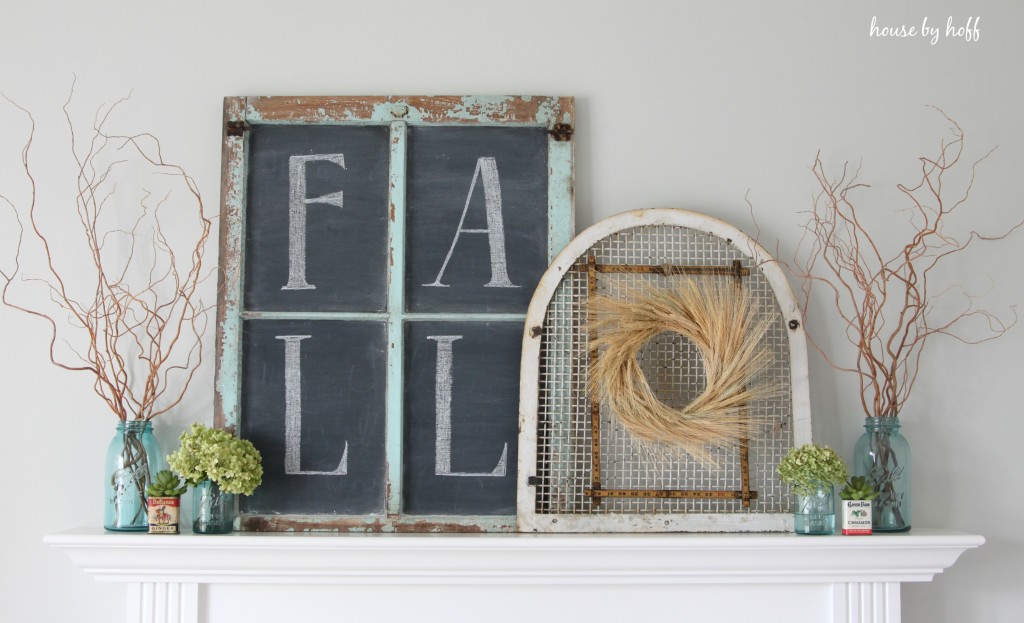 inexpensive fall mantel