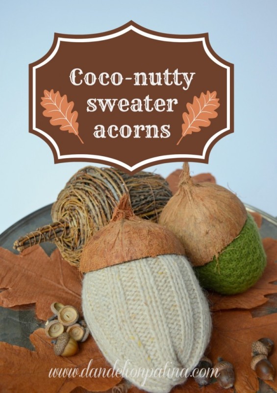 Hand made sweater acorns.