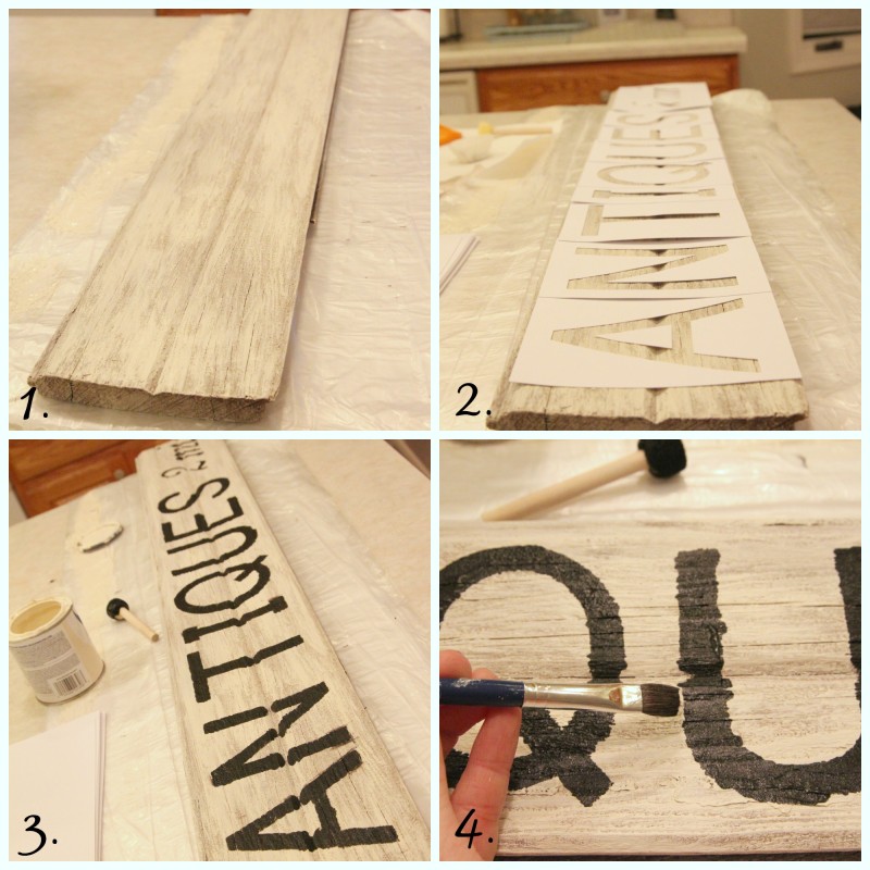 DIY Reclaimed Wood Antiques Sign