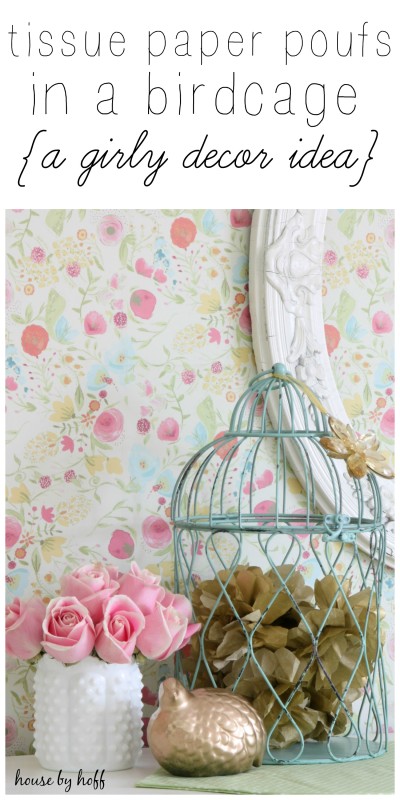 Tissue Paper Poufs in a Birdcage via House by Hoff