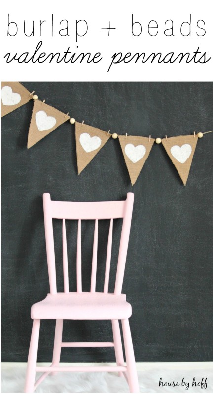 Burlap and Beads Valentine Pennants poster.