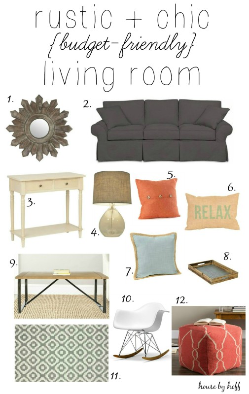 Rustic & Chic Budget Friendly Living Room Inspiration via House by Hoff