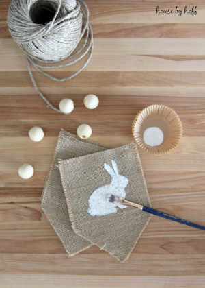Burlap + Beads Easter Bunny Pennants