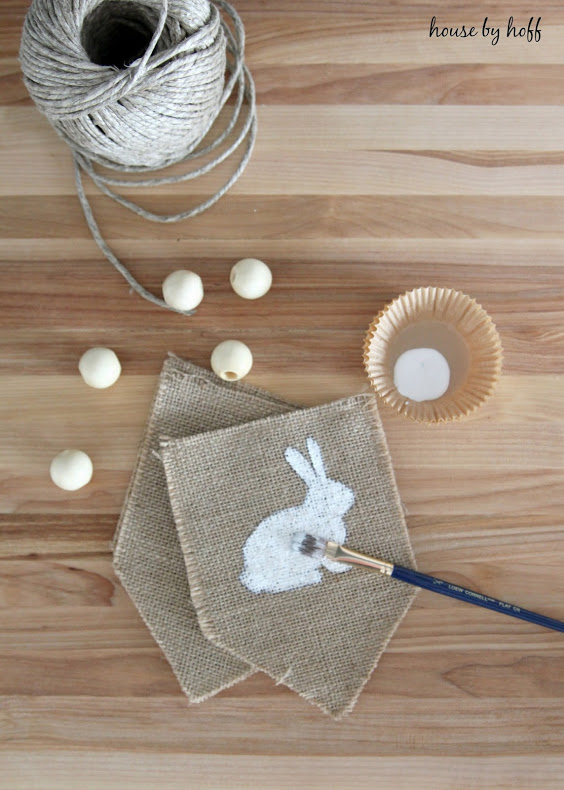 Burlap and Beads Easter Bunny Garland via House by Hoff 