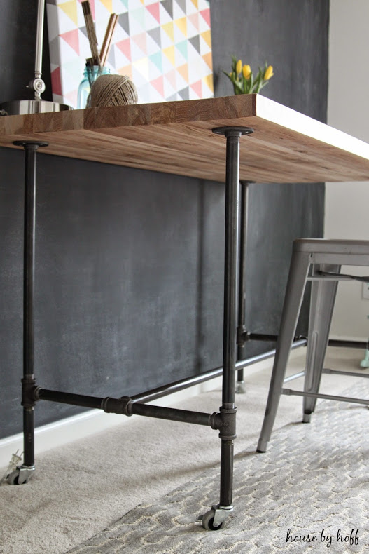 Diy Piping Table House By Hoff, Building A Desk Out Of Butcher Block