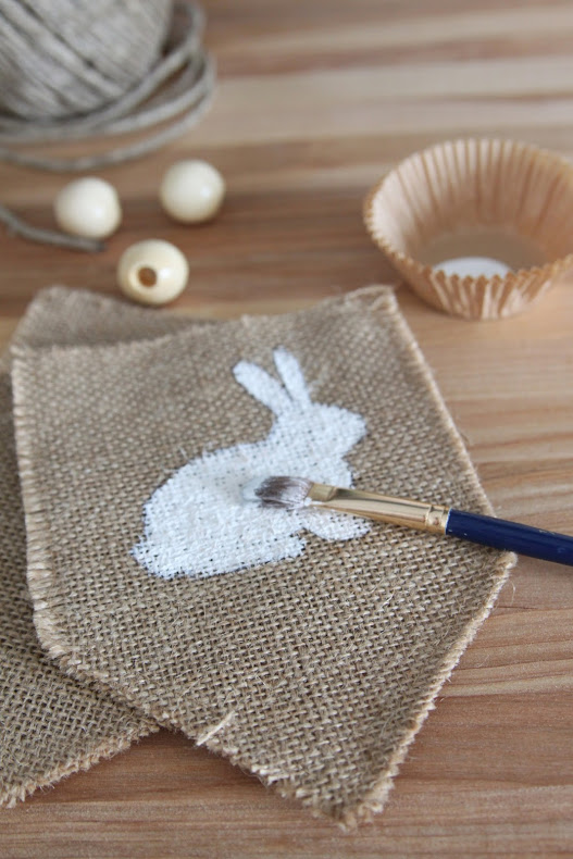 Burlap and Beads Easter Bunny Garland via House by Hoff 