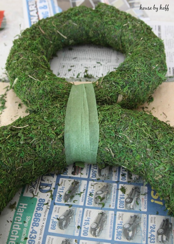 Moss and Burlap Easter Bunny Wreath via House by Hoff