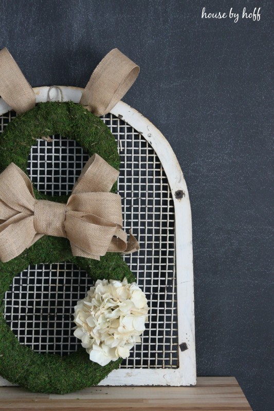 Moss and Burlap Easter Bunny Wreath via House by Hoff