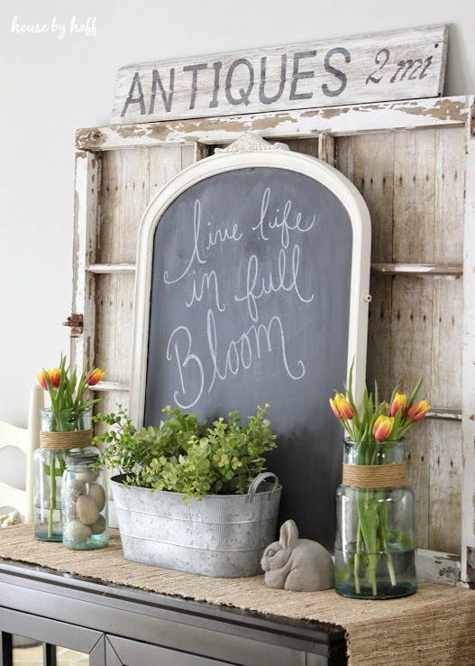 Spring Mantel Decorating ideas -farmhouse 