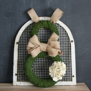 Burlap and Moss Easter Bunny Wreath