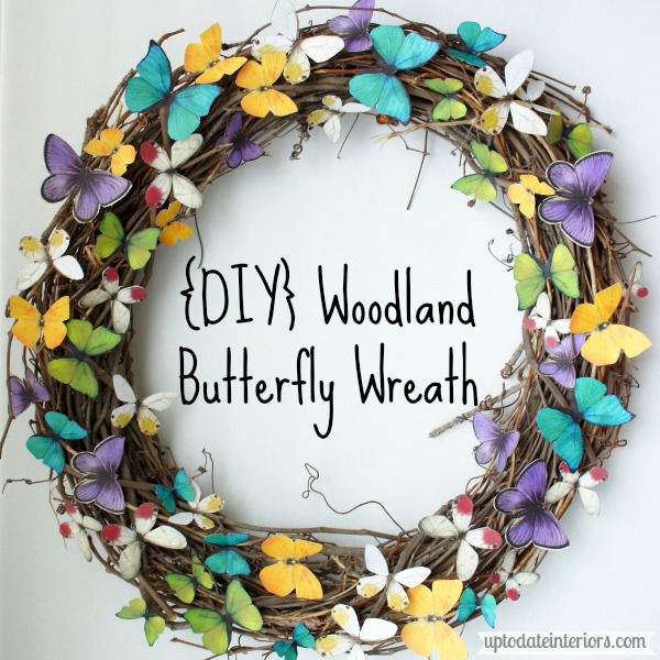 A vibrant woodland butterfly wreath.