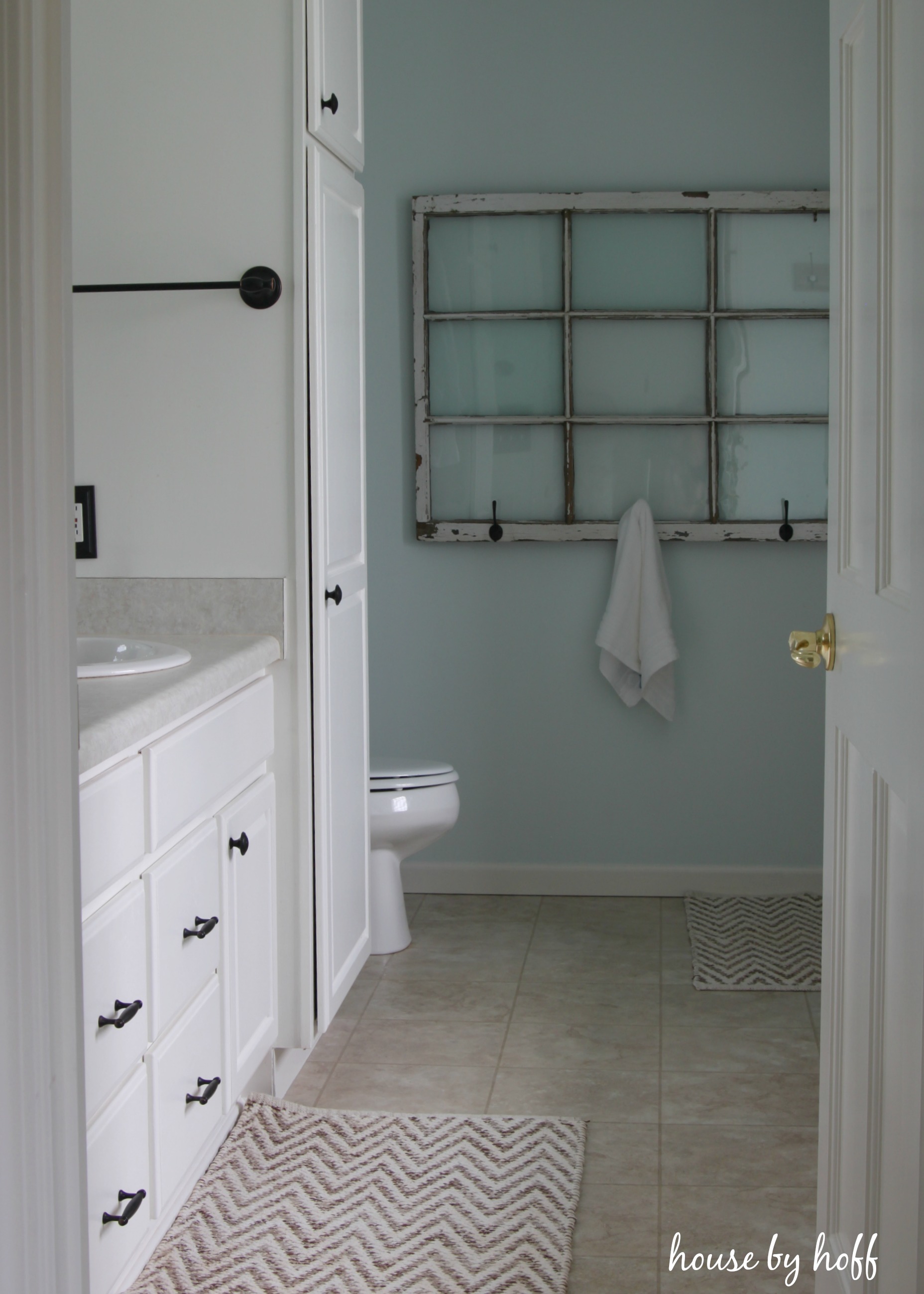 DIY Painted Linoleum Bathroom Floor - House by Hoff