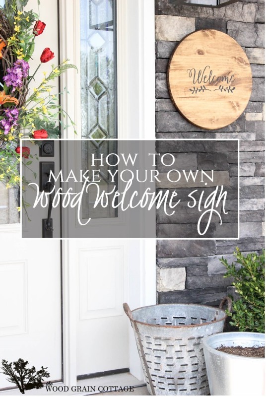 Wood Welcom Sign. Perfect for your front porch or patio! Full tutorial by The Wood Grain Cottage-18 (2)