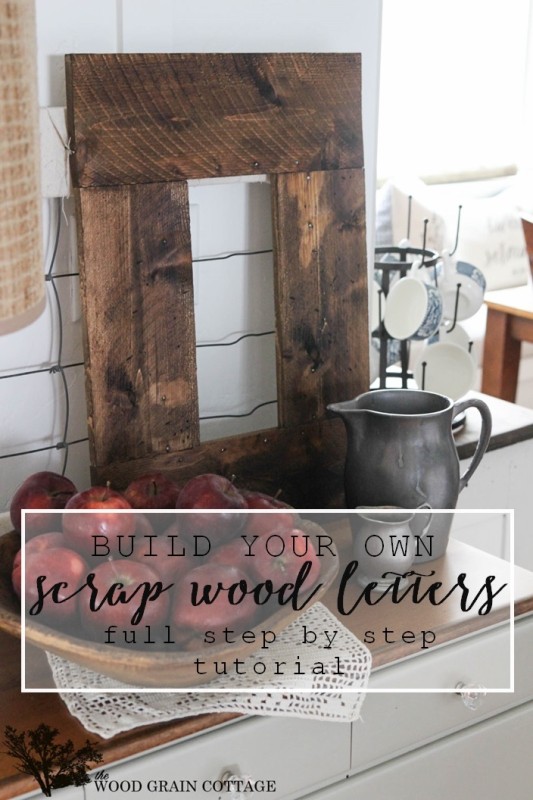 Wood Letters made from Scrap Wood. Full tutorial by The Wood Grain Cottage