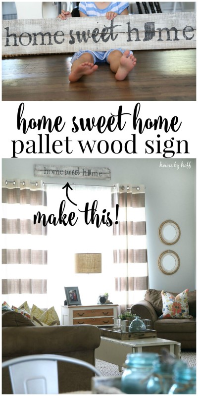 Home Sweet Home Pallet Wood Sign via House by Hoff