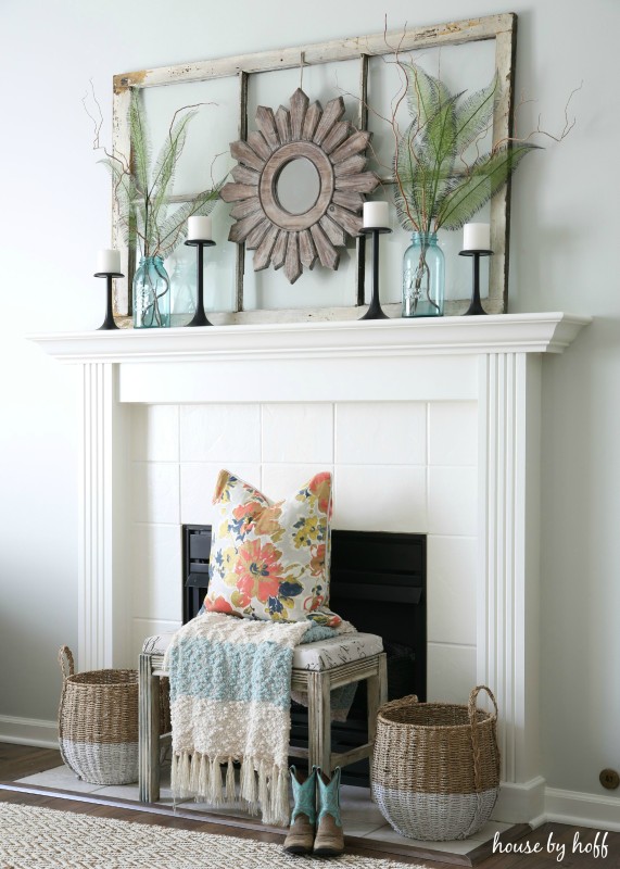 Old Window Frame Mantel via House by Hoff