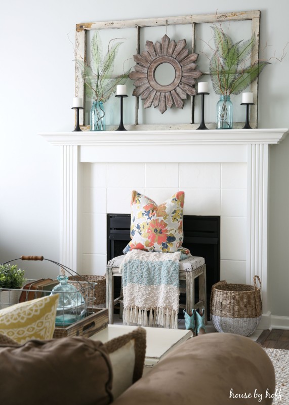 Old Window Frame Mantel via House by Hoff