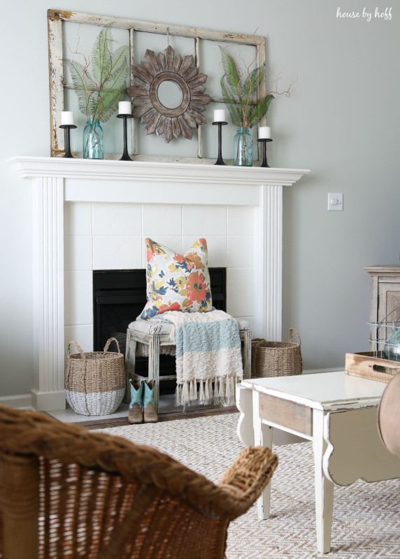 Old Window Frame Mantel via House by Hoff