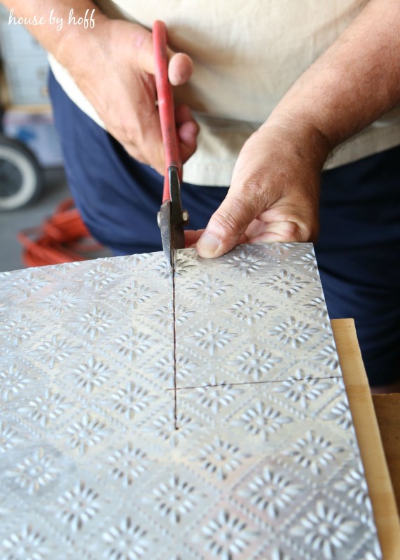 How to Make a Tin Ceiling Tile Message Board via House by Hoff3