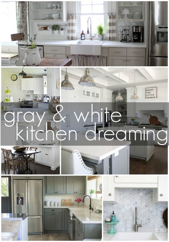 Gray and White Kitchen Dreaming via House by Hoff poster.