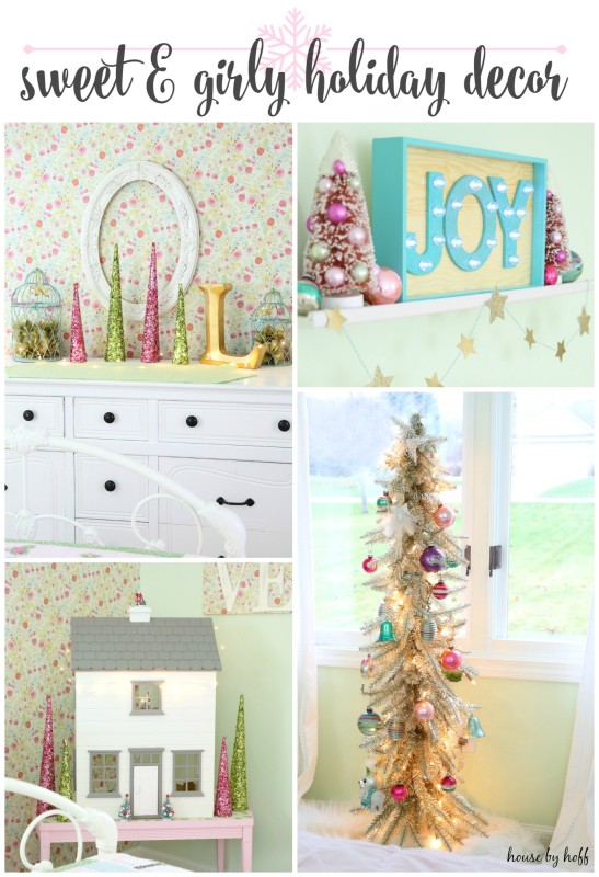 Sweet and girly holiday decor poster.