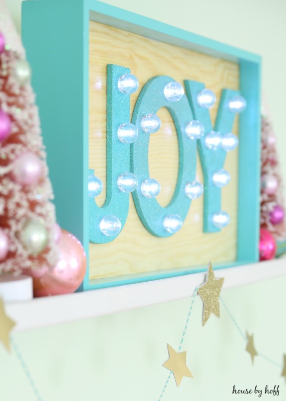 Close up of the sign that says joy.