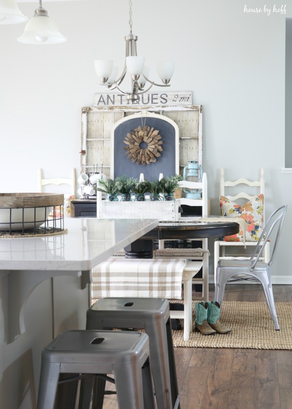 Gray and White Kitchen Island with Quartz Countertops via House by Hoff10