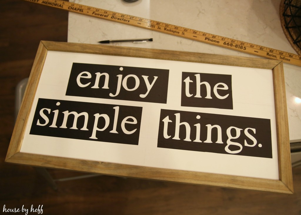 DIY Enjoy the Simple Things Sign via House by Hoff